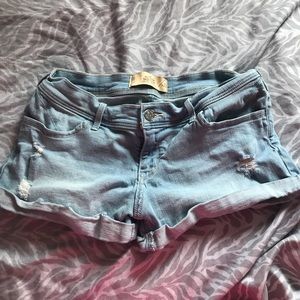 Low rise short-short hollister jean shorts